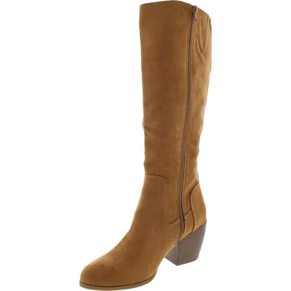 STYLE & CO Warrda Block-Heel Dress Boots Bark MC Suede